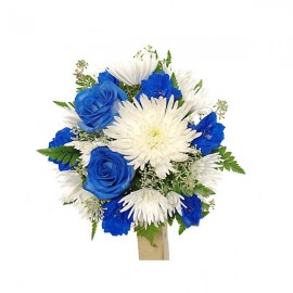 Le bouquet de mariée éclat de bleu 
